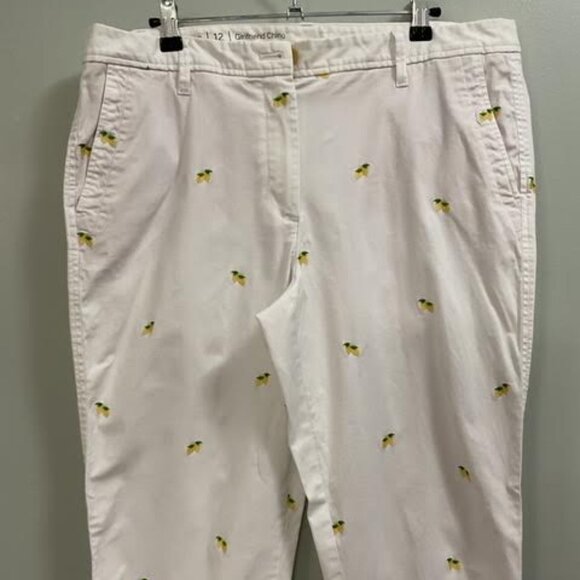 Talbots Girlfriend Chinos Lemon embroidery - Picture 1 of 3
